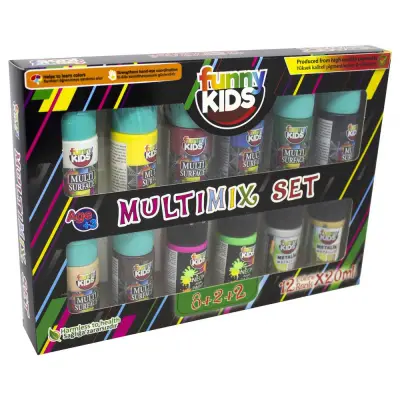 Rich Funny Kids Multi Mix Akrilik Boya Seti - 12 Renk x 20 Ml